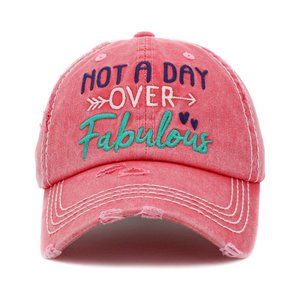 Distressed Vintage NWT Womens Not a Day over Fabulous Summer Embroidered Hat